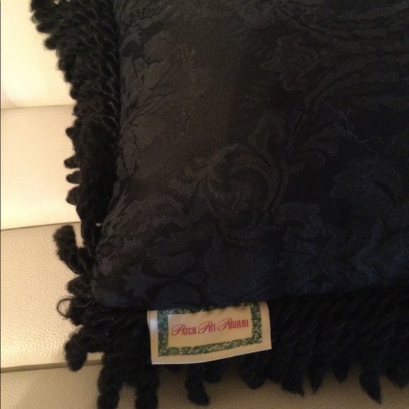 Accent pillow with script and rose. - Picture 3 of 3